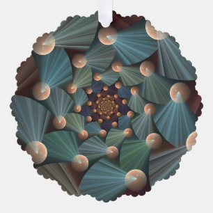 Carte Décorative Art Fractal Abstrait Avec Profondeur Bleu Brown Ar