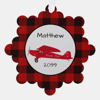 Carte Décorative Avion du pôle Nord de Noël - étiquette cadeau -
