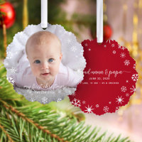 Baby First Christmas Snowflake Grandparents Script