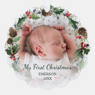 Carte Décorative Baby First Christmas Wreath 2 Photo