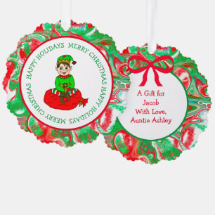 Carte Décorative Balise Cadeau personnalisé Elf