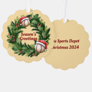 Carte Décorative Baseball Casquette père Noël