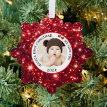 Bébé Prénom de Noël Photo Rouge