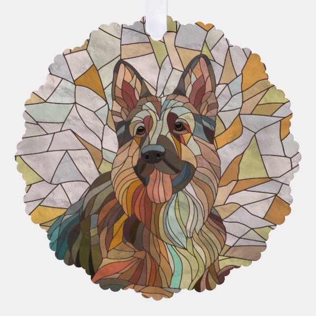 Carte Décorative berger allemand - Art mosaïque (Recto)