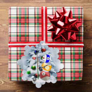 Carte Décorative Billiard Ball Snowman Noël