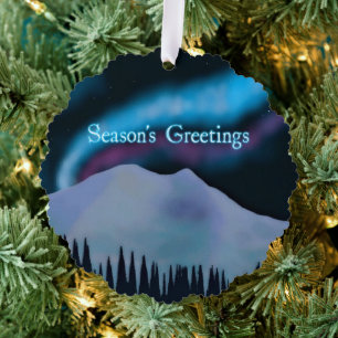 Carte Décorative Bonnes Fêtes - Blue Aurora