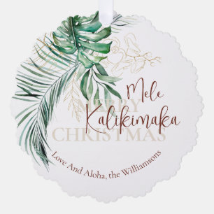 Carte Décorative Botanique tropicale Mele Kalikimaka   Personnalisé