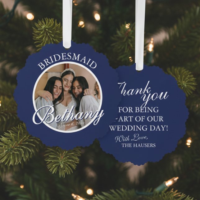 Carte Décorative Bridesmaid Thank You Keepsake Wedding (Say thank you to your Bridesmaid with a gift they'll cherish every holiday season! )