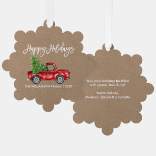 Carte Décorative Brosse Script Aquarelle Camion Kraft Style Vacance