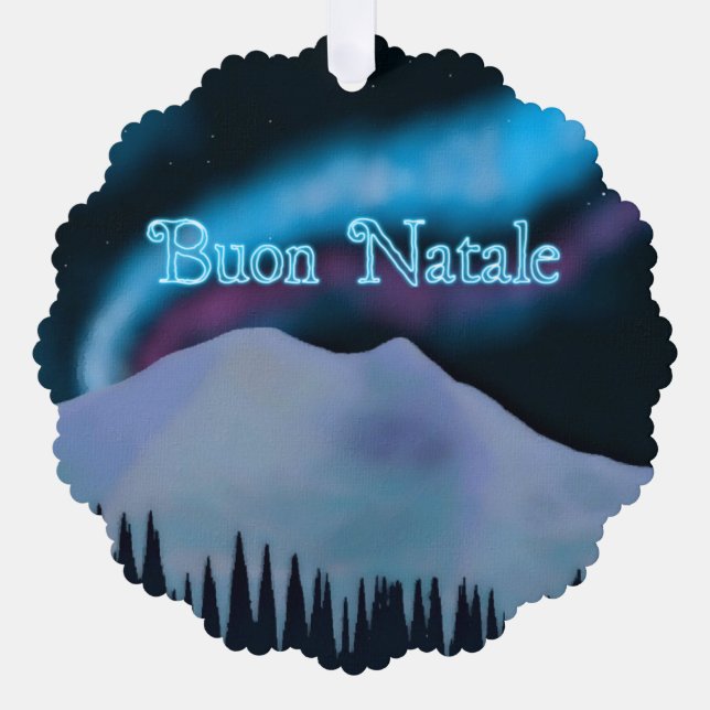Carte Décorative Buon Natale - Blue Aurora (Recto)