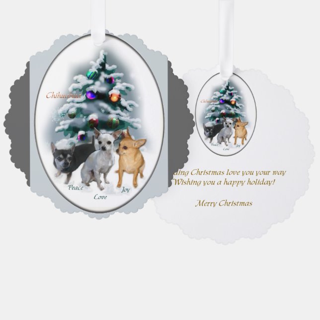 Carte Décorative Cadeaux de Noël du Chihuahua (Recto/Verso)
