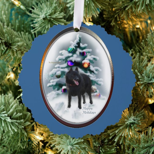 Carte Décorative Cadeaux de Noël Schipperke (Insitu (Arbre))