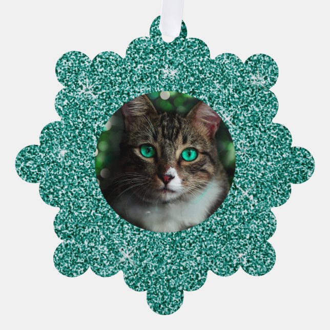 Carte Décorative Cadre Parties scintillant Bleu Noël (Recto)