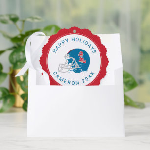 Carte Décorative Casque Ole Miss Football   Bleu clair