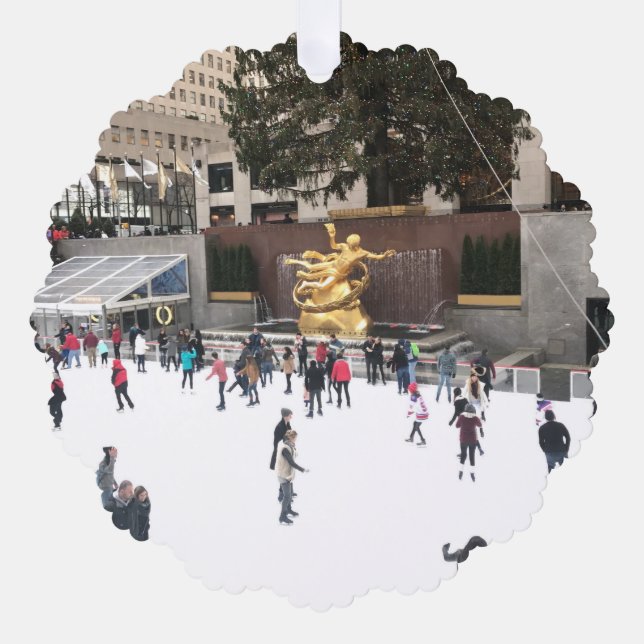 Carte Décorative Centre Rockefeller de New York patinoire (Recto)