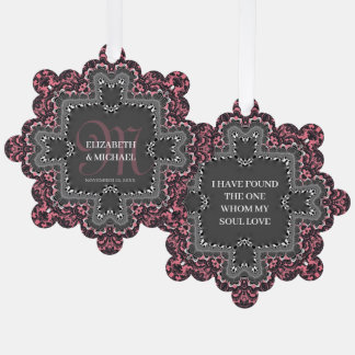 Carte Décorative Charbon Rose Pâle Broderie Dentelle Vintage Damass
