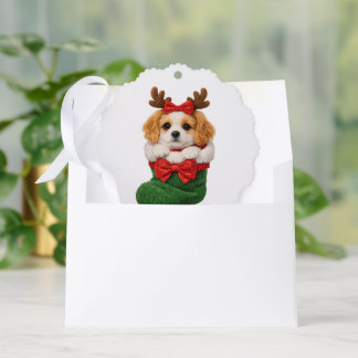 Carte Décorative Chien de Noël Tricot Hiver