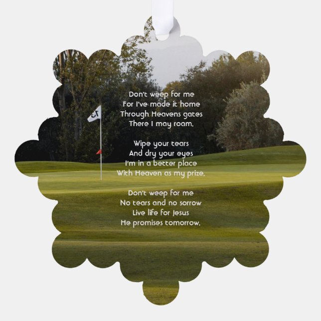 Carte Décorative Christian Celebration Life Keepsaké Golf Golf (Verso)
