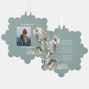 Carte Décorative Christian Memorial Keepsaké Barn Owl Bird