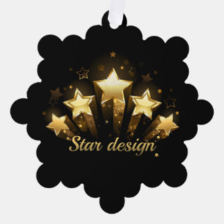 Carte Décorative Cinq étoiles d'or en noir