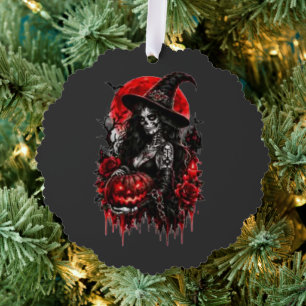 Carte Décorative Citrouille de sorcière gothique Halloween Chat noi