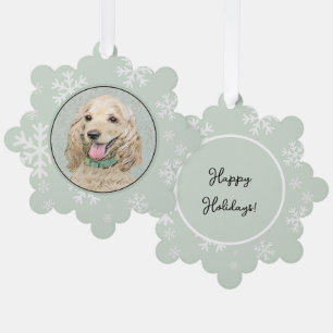 Carte Décorative Cocker Spaniel Buff Peinture - Art Chien original