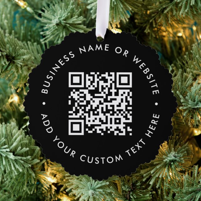 Carte Décorative Code QR | Black Business Modern Christmas (Insitu (Arbre))