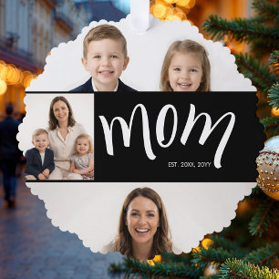 Carte Décorative Collage de 4 photos personnalisé pour maman Enfant