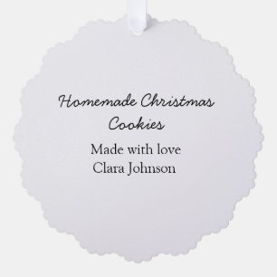 Carte Décorative Cookies de Noël faits maison avec amour ajout nom