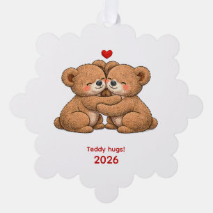 Carte Décorative Couple de nounours mignons amoureux 