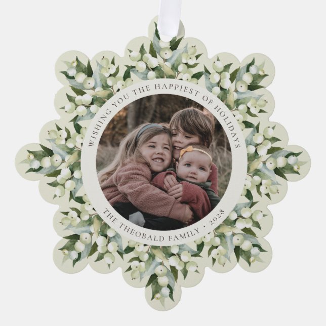 Carte Décorative Cream Snowberry+Greenery Holiday Paper (Recto)