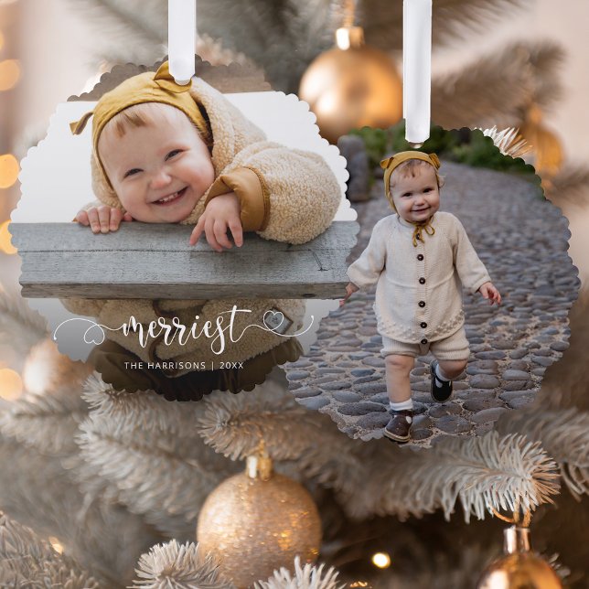 Carte Décorative Cute Merriest Moderne Calligraphie Photo (Créateur téléchargé)