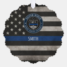 Drapeau américain personnalisé de la police Thin B