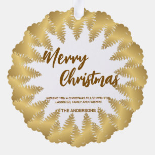 Carte Décorative Élégante couronne d'or Pine arbre joyeuse Noël pou