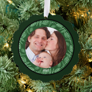 Carte Décorative Feuille VERTE Famille de courroies Photo personnal