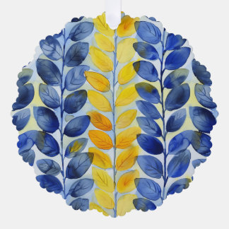 Carte Décorative Feuilles jaunes et bleues