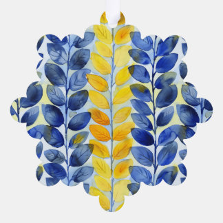 Carte Décorative Feuilles jaunes et bleues