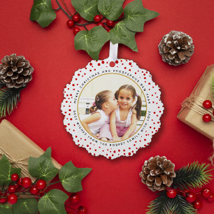 Carte Décorative Flambeaux rouges papier photo de Noël