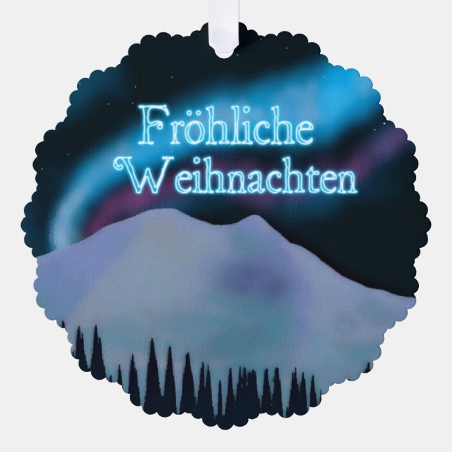 Carte Décorative Fröhliche Weihnachten - Blue Aurora (Recto)