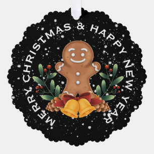CARTE DÉCORATIVE GINGERBREAD MAN, NOËL PERSONNALISÉ