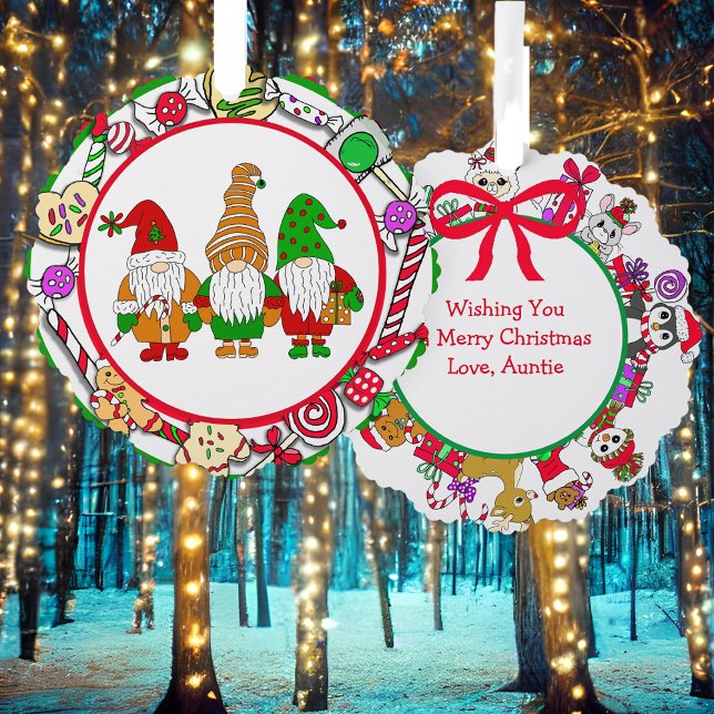 Carte Décorative Gnomes personnalisés et bonbons de Noël (Créateur téléchargé)