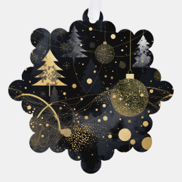 Carte Décorative Golden Noir Christmas