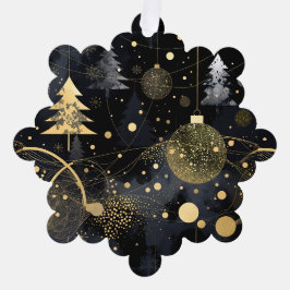 Carte Décorative Golden Noir Christmas
