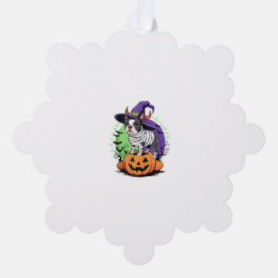 Carte Décorative Happy Halloween avec Boston Terrier Mummy & Witch
