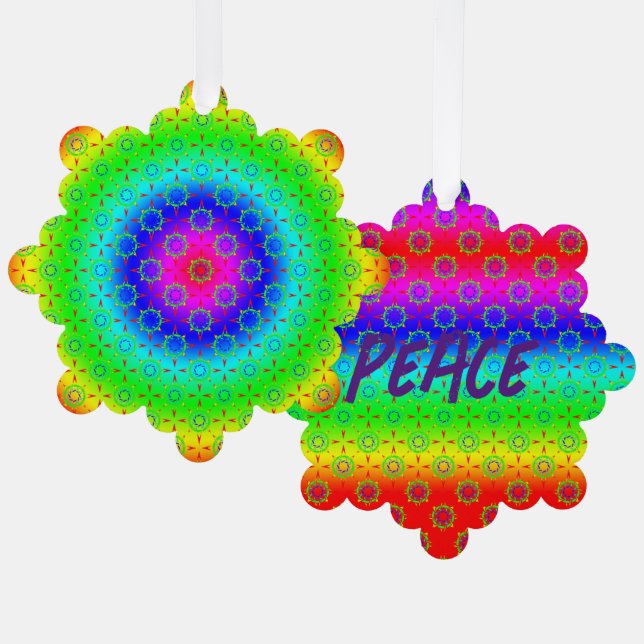 Carte Décorative Hippie Christmas Peace Ajouter votre texte (Recto/Verso)