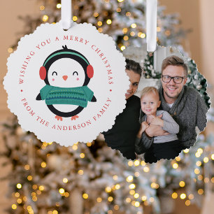 Carte Décorative Hiver Amis Penguin photo vacances