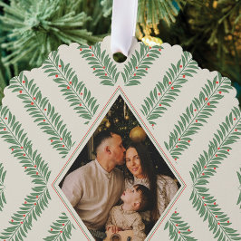 Carte Décorative Holiday Foliage Quadrant Ivory and Green