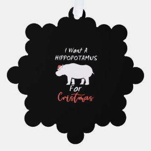 Carte Décorative I Want Hippopotamus For Christmas