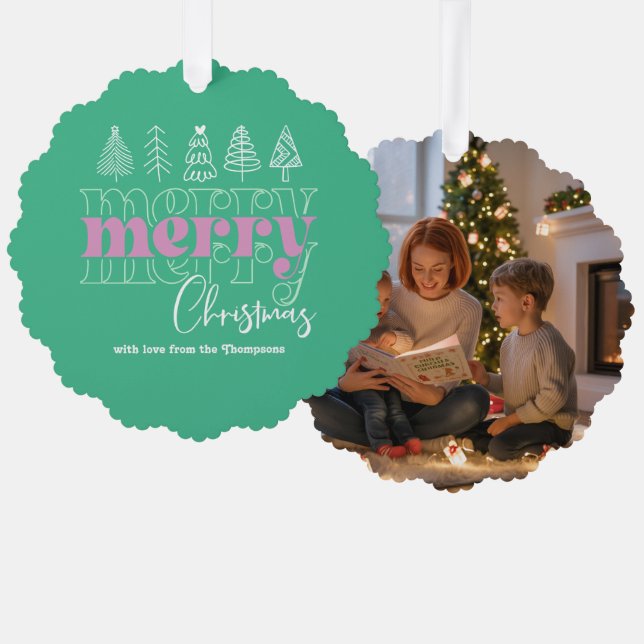 Carte Décorative Icy Mint Scribbles Joyeux Noël Keepsaké (Recto/Verso)