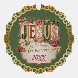 Carte Décorative Jésus vert est la raison de la saison de Noël